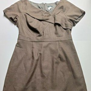 J.CREW Brown Wool Dress Fully Lined Sheath Fitted